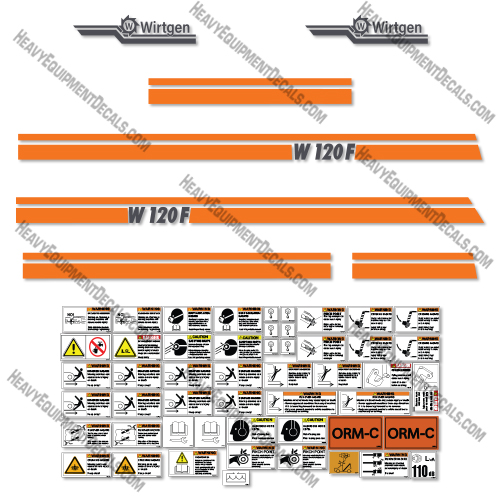 Wirtgen W120F Decal Kit Cold Milling Machine - Aftermarket Kit  decal kit, polaris ranger, 
