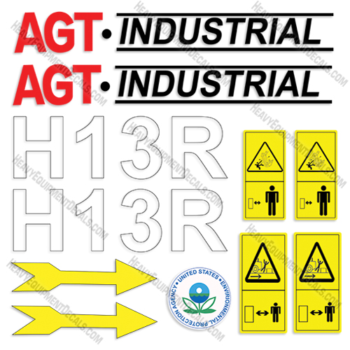 AGT Industrial H13R Decal Kit Mini Excavator 12r, decals, qh-12
