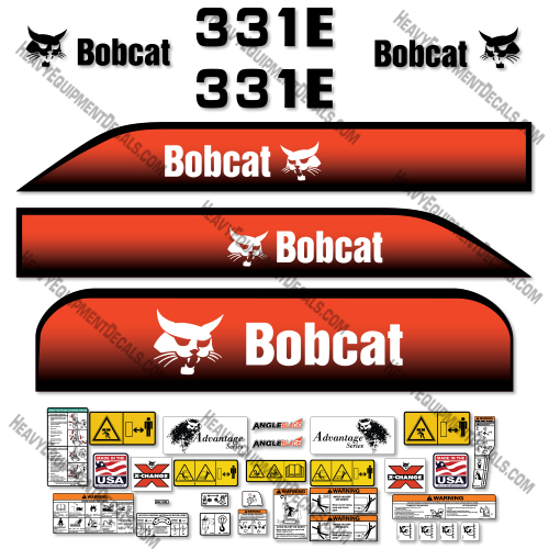 Bobcat 331E Mini Excavator Decal Kit 331, 331 e, e,