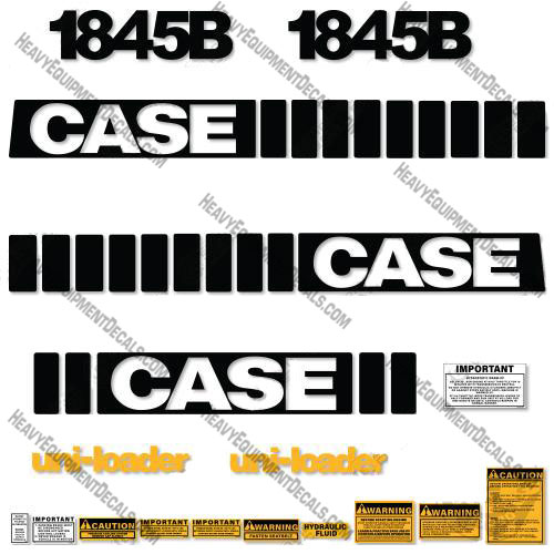Case 1845B Skid Steer Decal Kit 