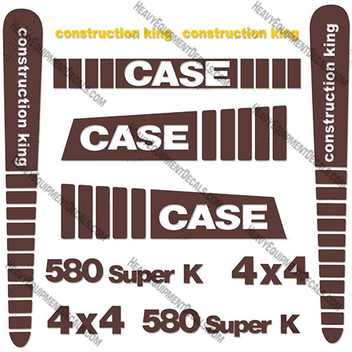Case 580 Super K Backhoe Decal Kit 