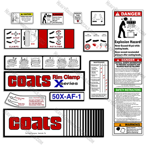 Coats 50X-AF-1 Decal Kit Rim Clamp 50x, af, decals, af1
