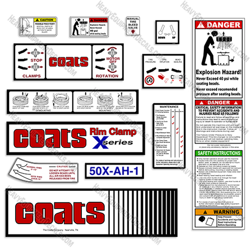 Coats 50X-AH-1 Decal Kit Rim Clamp 50x, ah, decals, ah1