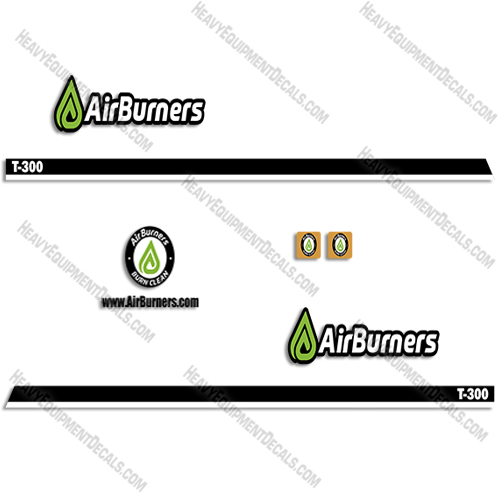 Fits AirBurners T-300 Decal Kit Curtain Burner decals, t300, air burners, trench burner
