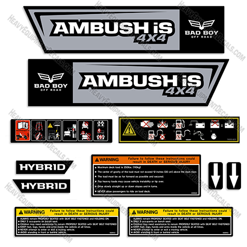 Fits Bad Boy Buggy Ambush iS UTV Decal Kit 4x4, hybrid, golf cart, decals