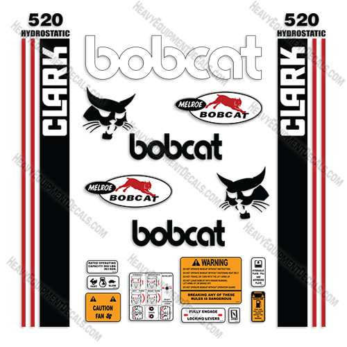 Fits Bobcat 520 Decal Kit Track Loader decal kit,Track Loader, decals, clark