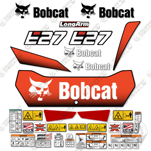Fits Bobcat E27 Decal Kit Mini Excavator - 2020 27, decals, e-27