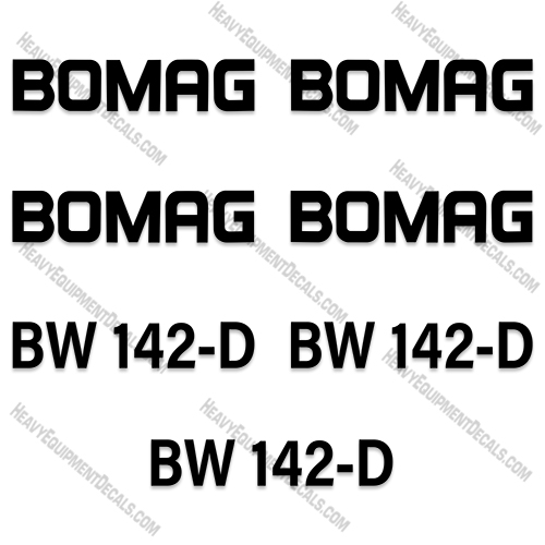 Fits Bomag BW 142-D Decal Kit Roller 142, bw142d, bomag, BW, bw 142, bw 142 d, decal kit