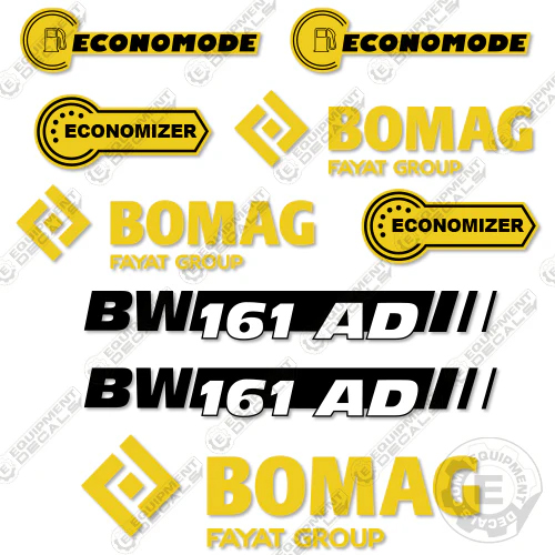 Fits Bomag BW161AD-5 Soil Compactor Roller Decal Kit decals, 161ad, 161ad-5, 161ad5, 5, bomag, 161, decal kit, drum, drum roller, roller