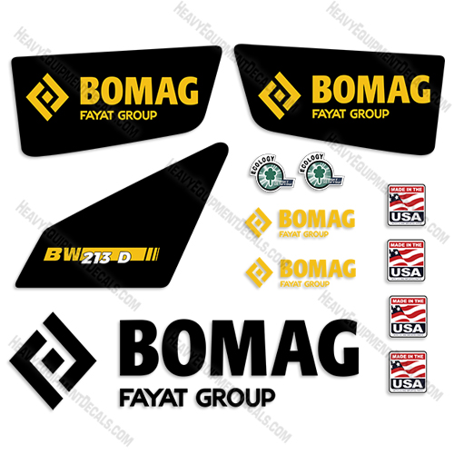 Fits Bomag BW213D Decal Kit Roller 213d, bw 213 d, bw213, bw213d, decals