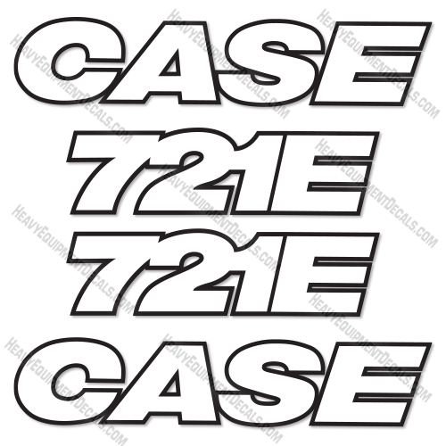 Fits Case 721E Decal Kit Wheel Loader - 3M Reflective! 721, 721e, decals,
