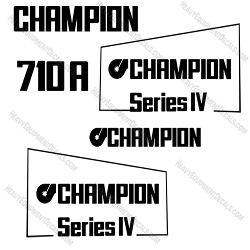 Fits Champion 710A Series IV Decal Kit - Motor Grader 710, 710a, series 5, decals