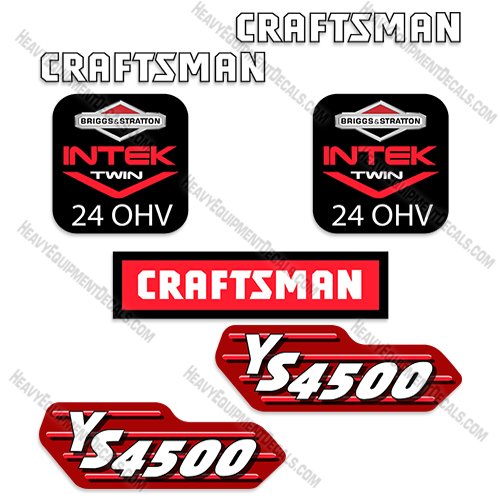 Fits Craftsman YS4500 Decal Kit Mower 4500, decal kit, ys4500