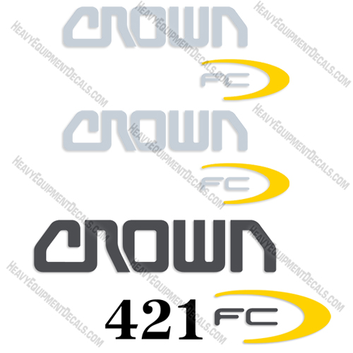 Fits Crown 421 FC Decal Kit Forklift decal kit, decals, fork lift, 421fc