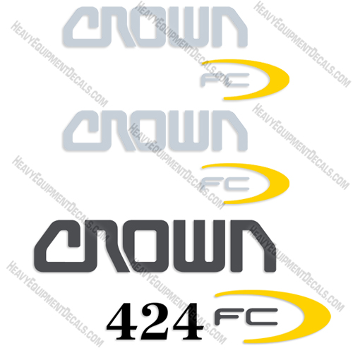Fits Crown 424 FC Decal Kit Forklift decal kit, decals, fork lift, 423fc