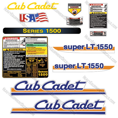 Fits Cub Cadet Super LT1550 Decal Kit Riding Mower 1554, decals, lt1554, lt, super