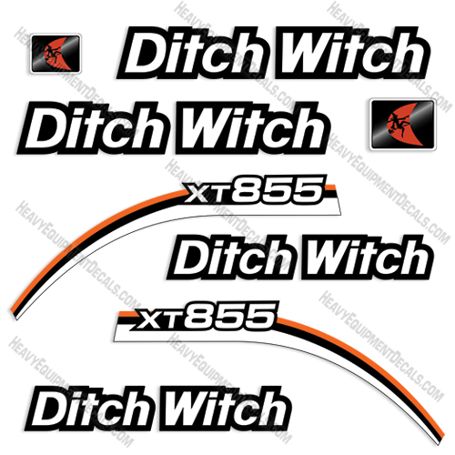 Fits Ditch Witch XT855 Decal Kit Mini Excavator decals, ditch-witch, ditchwitch, xt, 855, xt855, xt-855