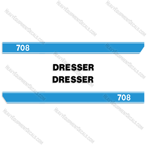 Fits Dresser 708 Decal Kit Compactor Roller 708, decals, dreser, dressor, komatsu, grader