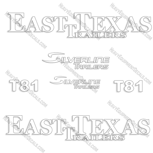 Fits East Texas Trailers T81 Decal Kit decal kit, decals, trailers, t, 81