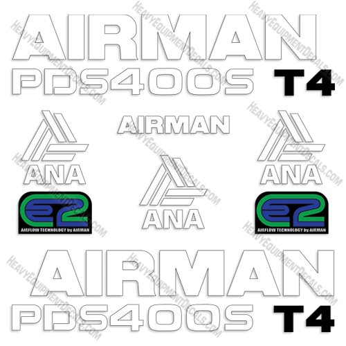 Fits Fits Airman PDS400S T4 Decal Kit Air Compressor 400, 400S, decal kit, PDS, PDS400S, decals
