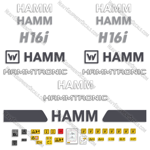 Fits HAMM H16i Decal Kit Vibratory Roller 16, 16i, decal kit, h16, decals