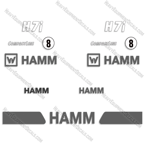 Fits HAMM H7i Decal Kit Vibratory Roller - Newer Style 7i, decals, h7, h7i, ham
