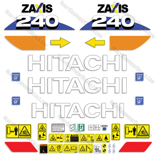 Fits Hitachi ZX240-6 Decal Kit Z-Axis Excavator 240,  zx, decals, hitachi, zx240, 6