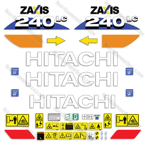 Fits Hitachi ZX240LC Decal Kit Z-Axis Excavator 240, 240lc, zx, decals, hitachi, zx240,