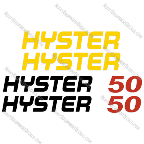 Fits Hyster E50XM Decal Kit Forklift (NO WARNINGS) 50, 50xm, decals, e50, fork lift