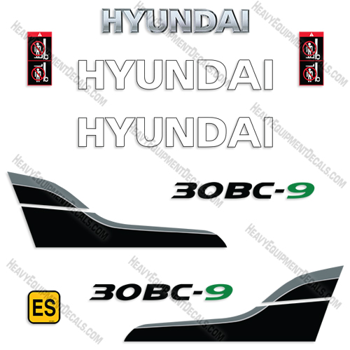 Fits Hyundai 30BC-9 Decal Kit Forklift 30, 30bc, 30bc-9, bc-9, bc30, decals