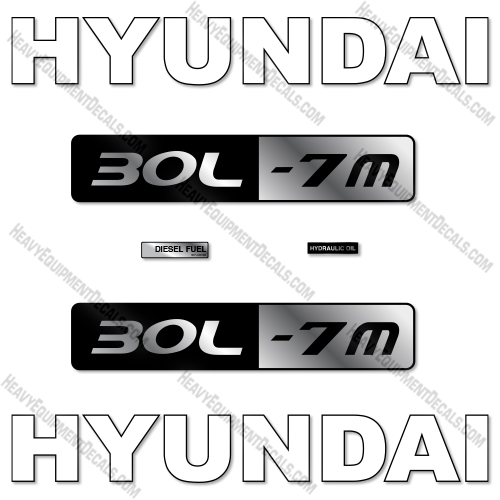 Fits Hyundai 30L-7M Decal Kit Forklift decal kit