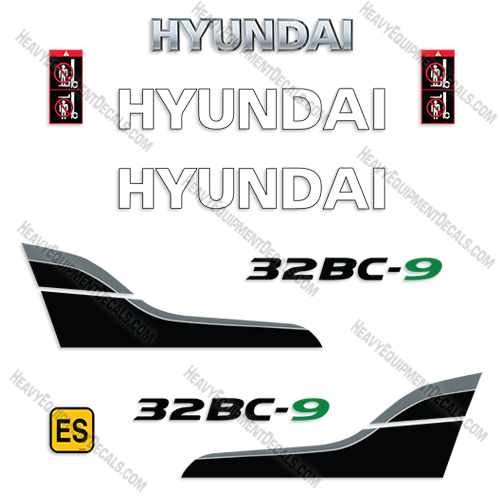 Fits Hyundai 32BC-9 Decal Kit Forklift 32, 32bc, 32bc-9, bc-9, bc32, decals