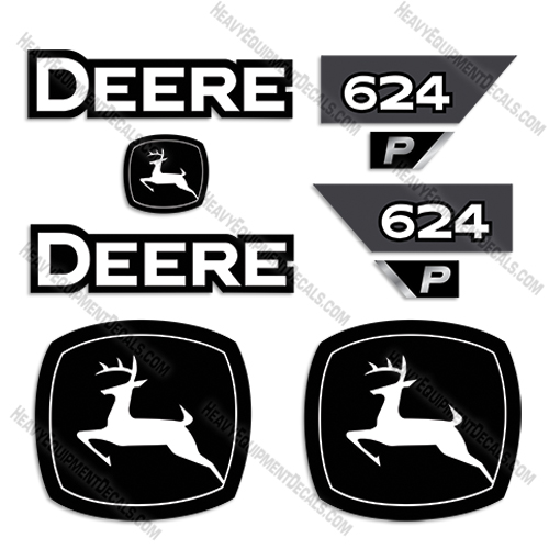 Fits John Deere 624P Decal Kit Wheel Loader 624, 624-p, 624p, decal kit, decals