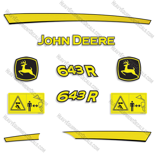 Fits John Deere 643R Decal Kit Front End Loader Attachment decal kit, decals, frontend, 643-r, 643