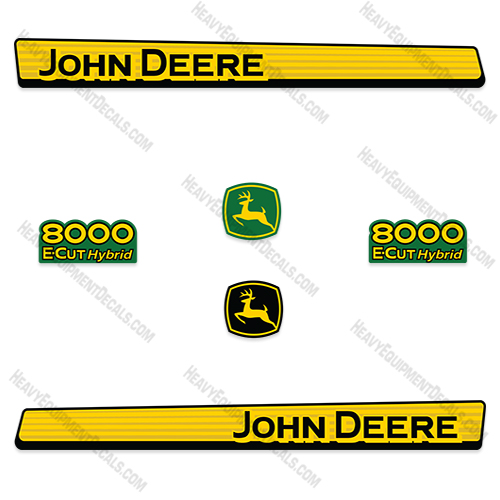 Fits John Deere 8000 E-Cut Hybrid Mower Decal Kit ecut, decals, equipment
