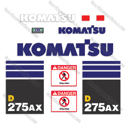 Fits Komatsu D275AX-3 Decal Kit Dozer 275, 275ax, d275, d275ax, d275ax5, decals