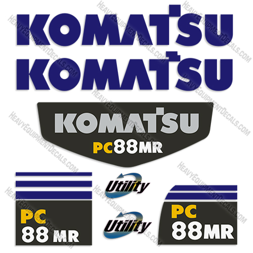 Fits Komatsu PC88MR-6 Decal Kit Excavator 88mr, 88mr-8, decals, efi, excavator, pc88, pc88mr, pc88mr-8