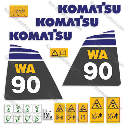 Fits Komatsu WA90-6 Decal Kit Wheel Loader 90, 90-6, decals, wa90, wa90-6