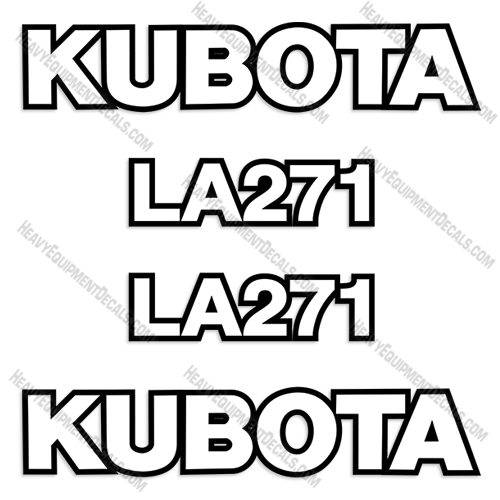 Fits Kubota L271 Decal Kit Loader Arms 271, Kubota, la, la271, decals