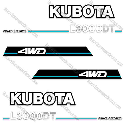 Fits Kubota L3000DT Decal Kit Tractot 3000, l3000, l3000dt, decals, dt
