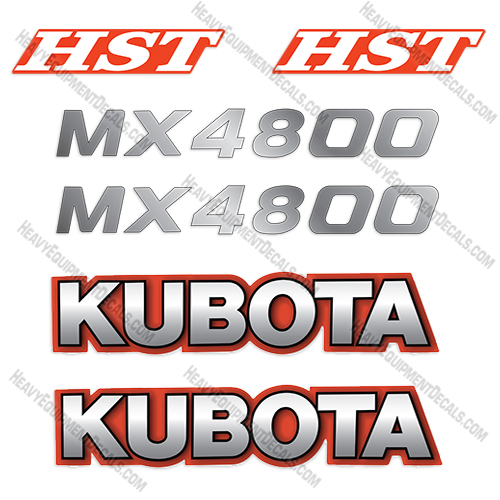 Fits Kubota MX4800 HST Decal Kit Tractor Kubota, mx, 4800, decals