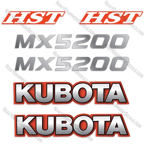Fits Kubota MX5200 HST Decal Kit Tractor Kubota, mx, 5200, decals