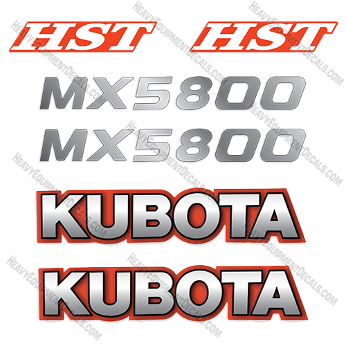 Fits Kubota MX5800 HST Decal Kit Tractor Kubota, mx, 5800, decals