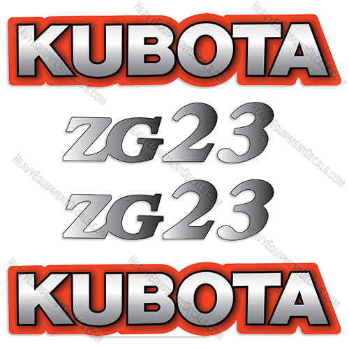 Fits Kubota ZG23 Decal Kit Mower decals, zero turn, lawn, zg, 23