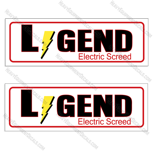 Fits LeeBoy Legend Decal Kit Electric Screed asphalt paver, decals, lee boy