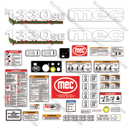 Fits MEC1330SE Decal Kit Scissor Lift 1330, se, decals