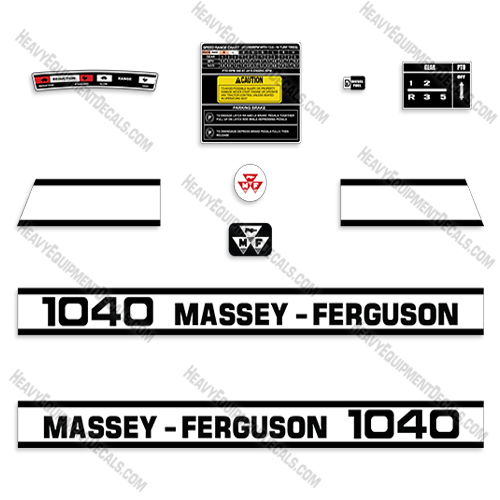 Fits Massey Ferguson 1040 Decal Kit Tractor Hood 1040, decal kit