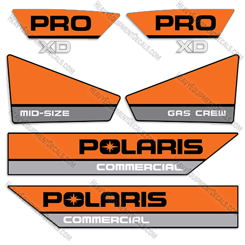 Fits Polaris Pro XD Mid-Size Gas Crew Decal Kit UTV proxd, utility vehicle, gas