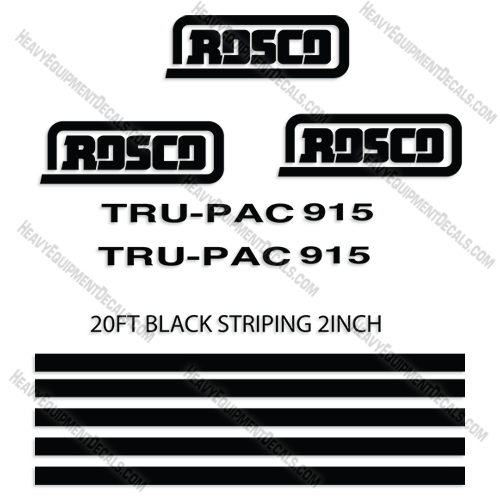 Fits Rosco TRU-PAC 915 Decal Kit Roller (Style 2) decal kit, leeboy, decals