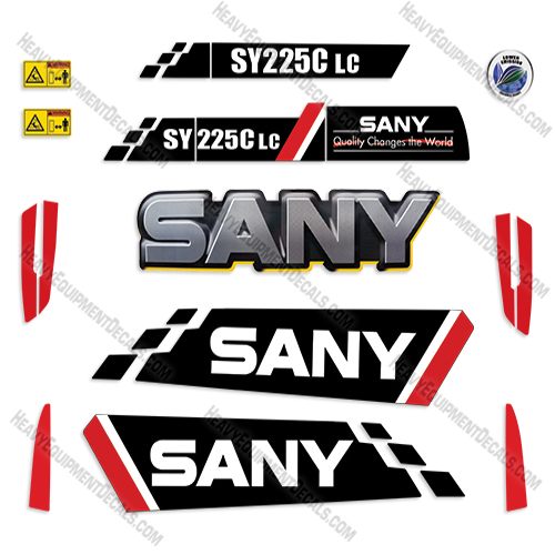 Fits Sany SY225C LC Decal Kit Excavator 225, 225c, 225clc, sy225, sy225c, sy25clc, sy225lc, decals